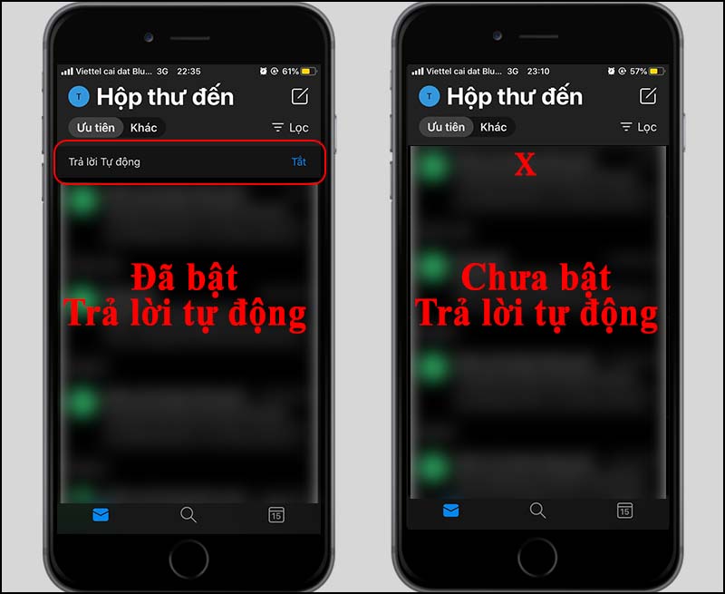 biết t&iacute;nh năng email trả lời tự động được bật